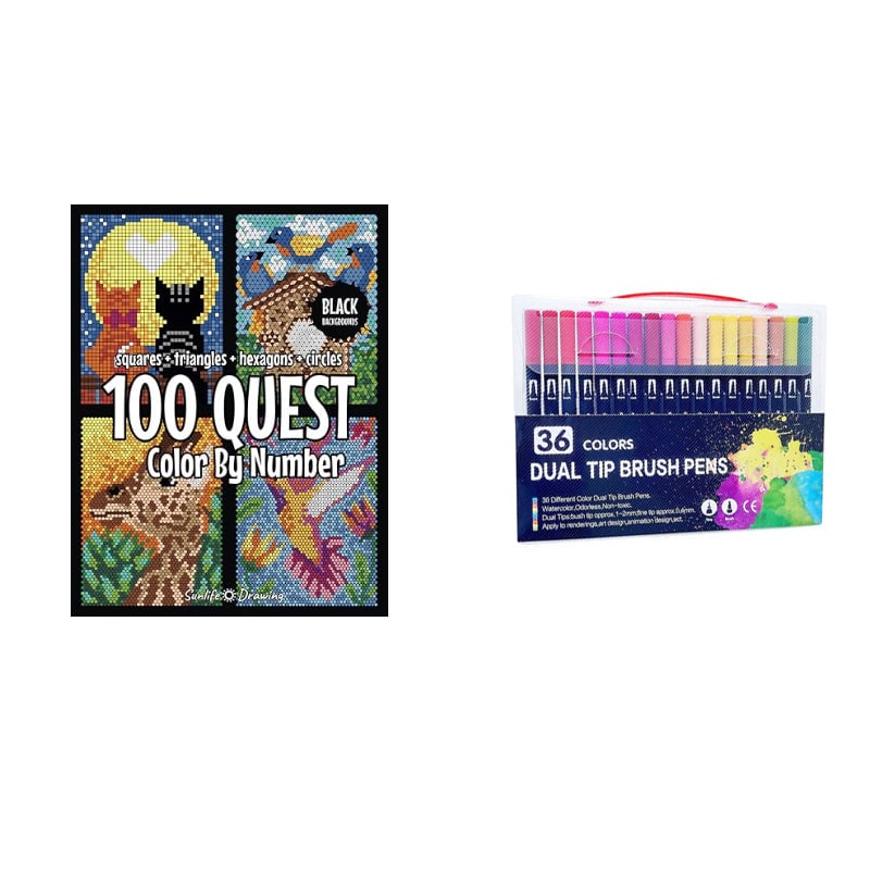 🔥100 QUEST Color by Numbers Book