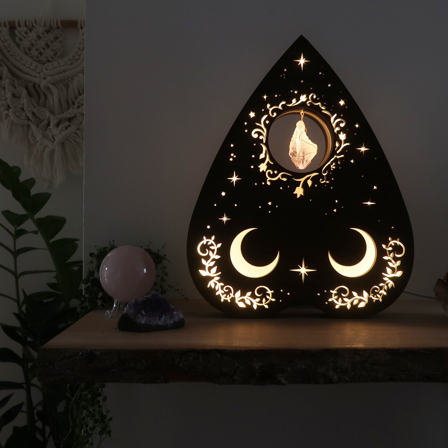 Planchette Table Lamp -Heart crystal lamp