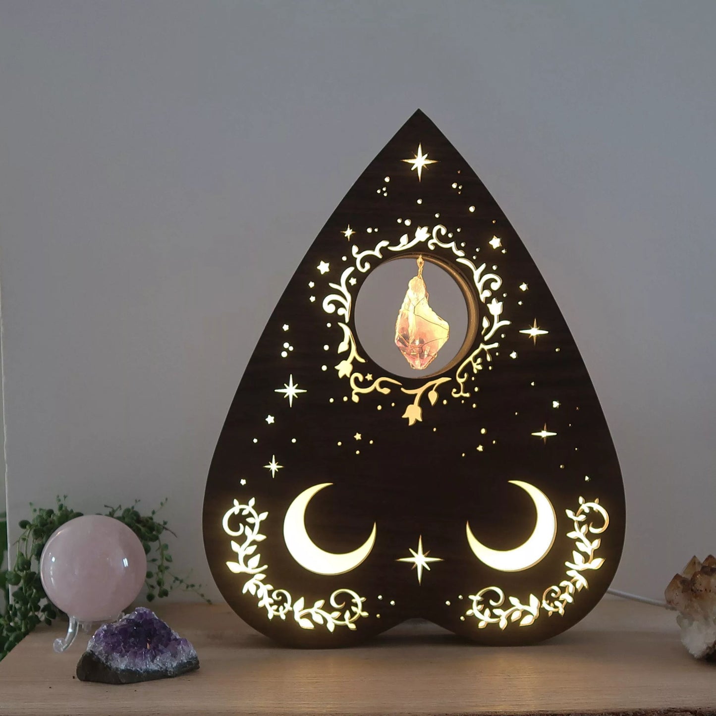 Planchette Table Lamp -Heart crystal lamp