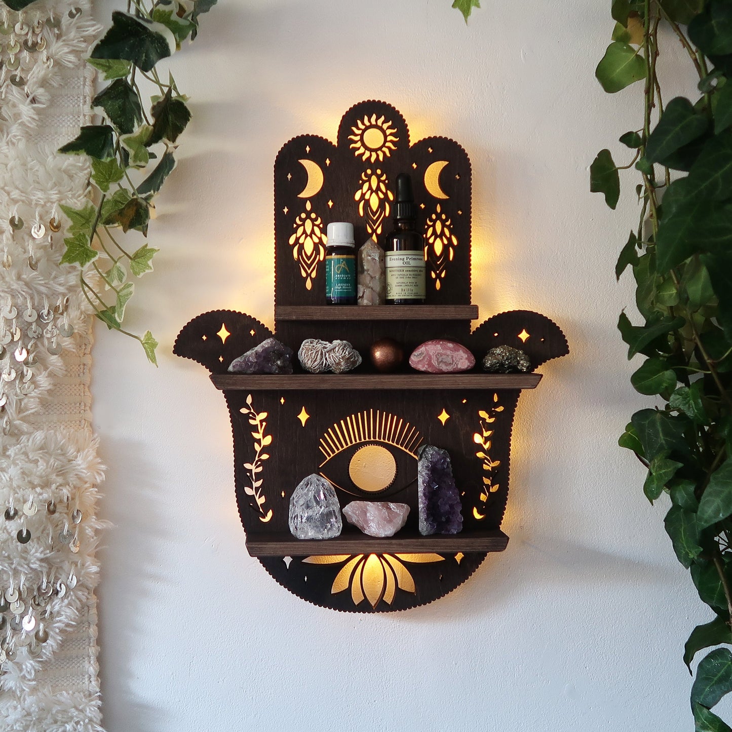 Hamsa Hand Light Up Shelf