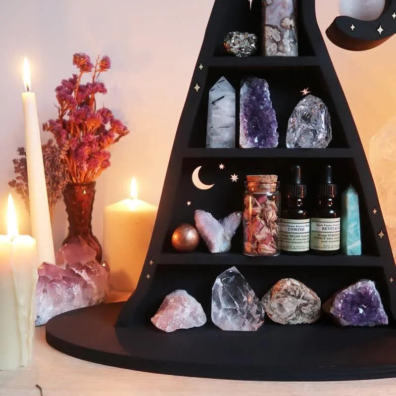 Witch Hat Wooden Crystal Shelf