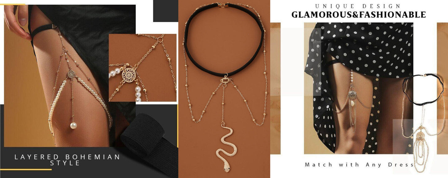 (🎅XMASSale - 50% OFF)🔥Glamorous Thigh Chain Jewelry--Let the thighs exude charm.