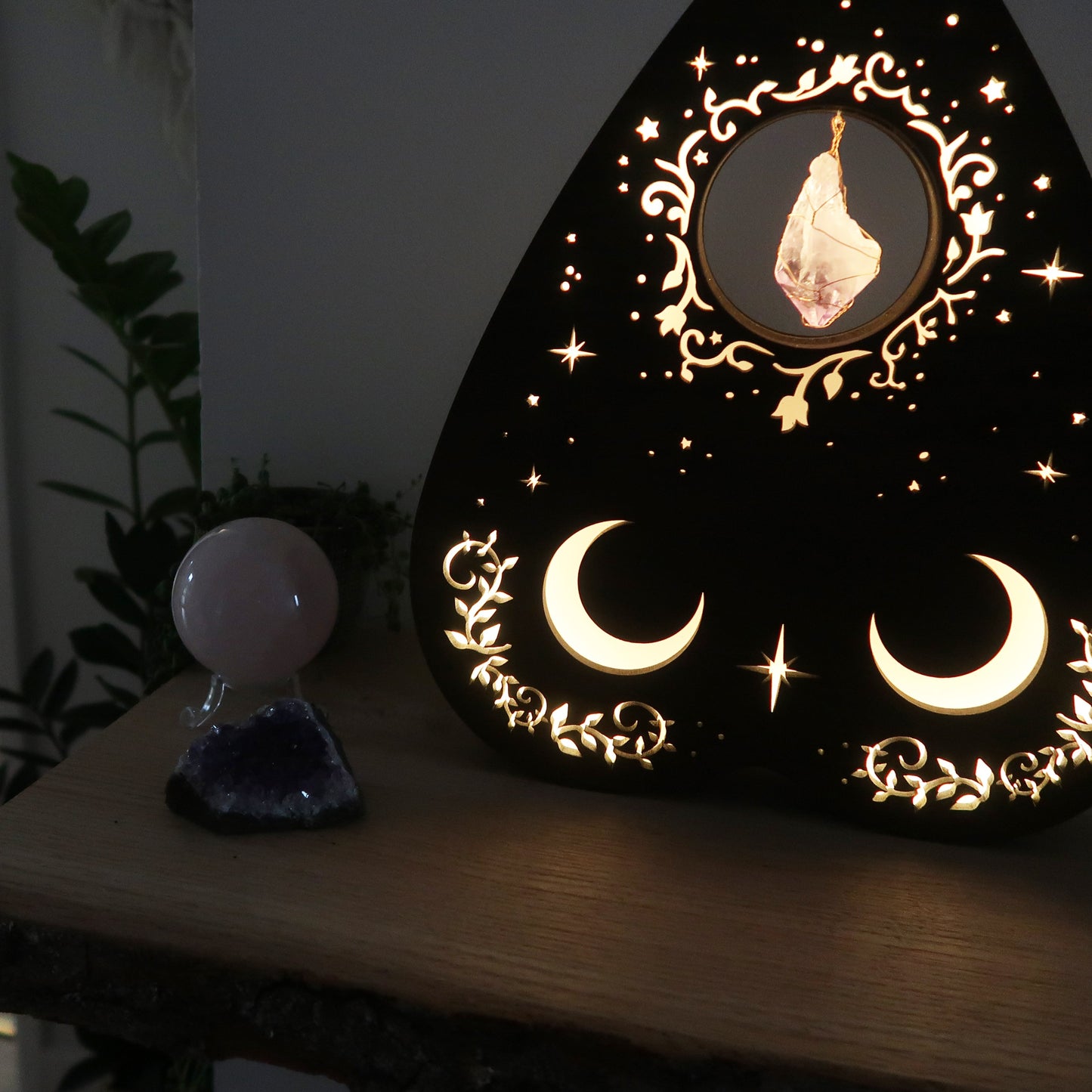 Planchette Table Lamp -Heart crystal lamp