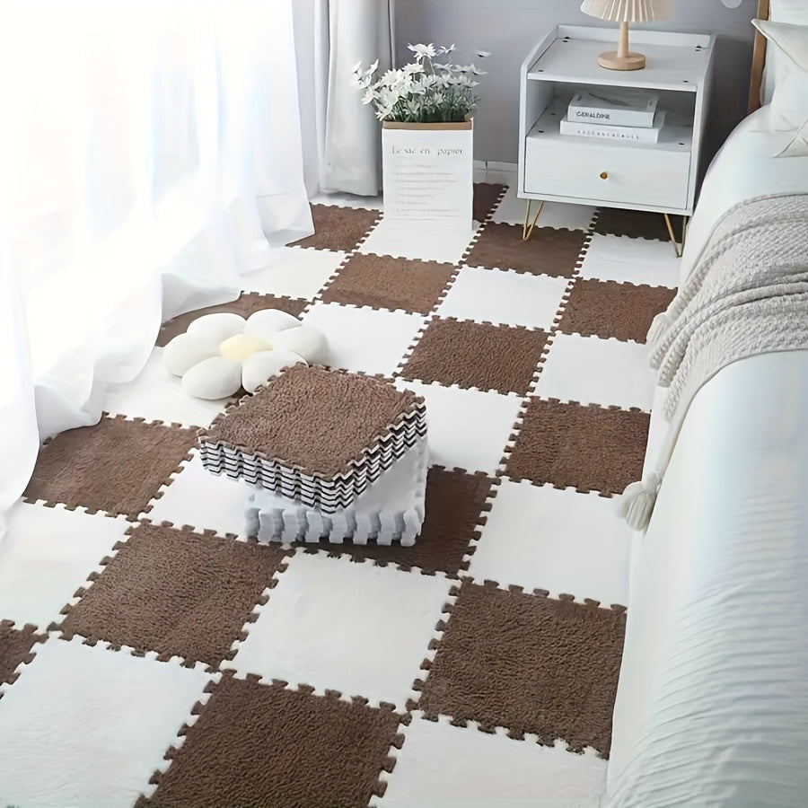 Spliced suede carpet