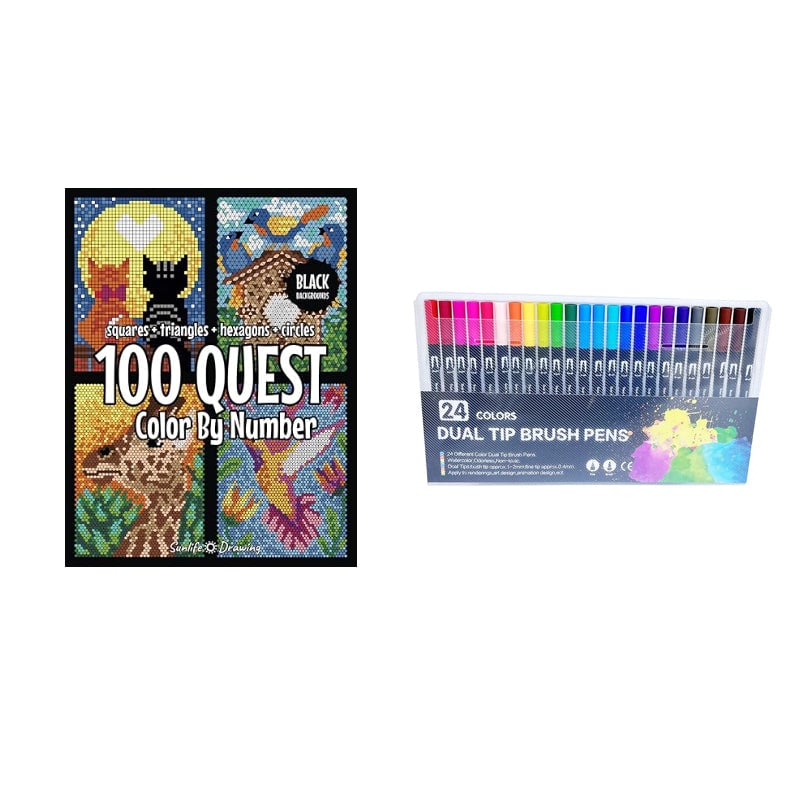 🔥100 QUEST Color by Numbers Book