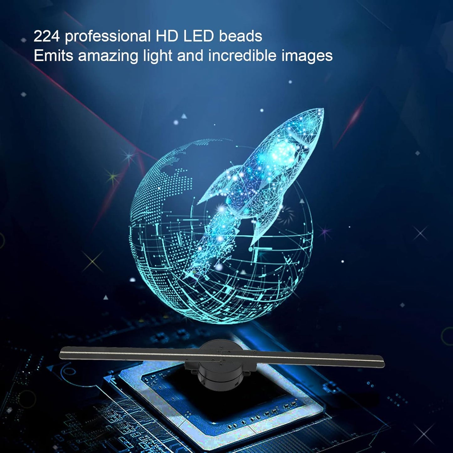 (🎅Xmas Sale) - 🎄3D Hologram LED Fan Projector