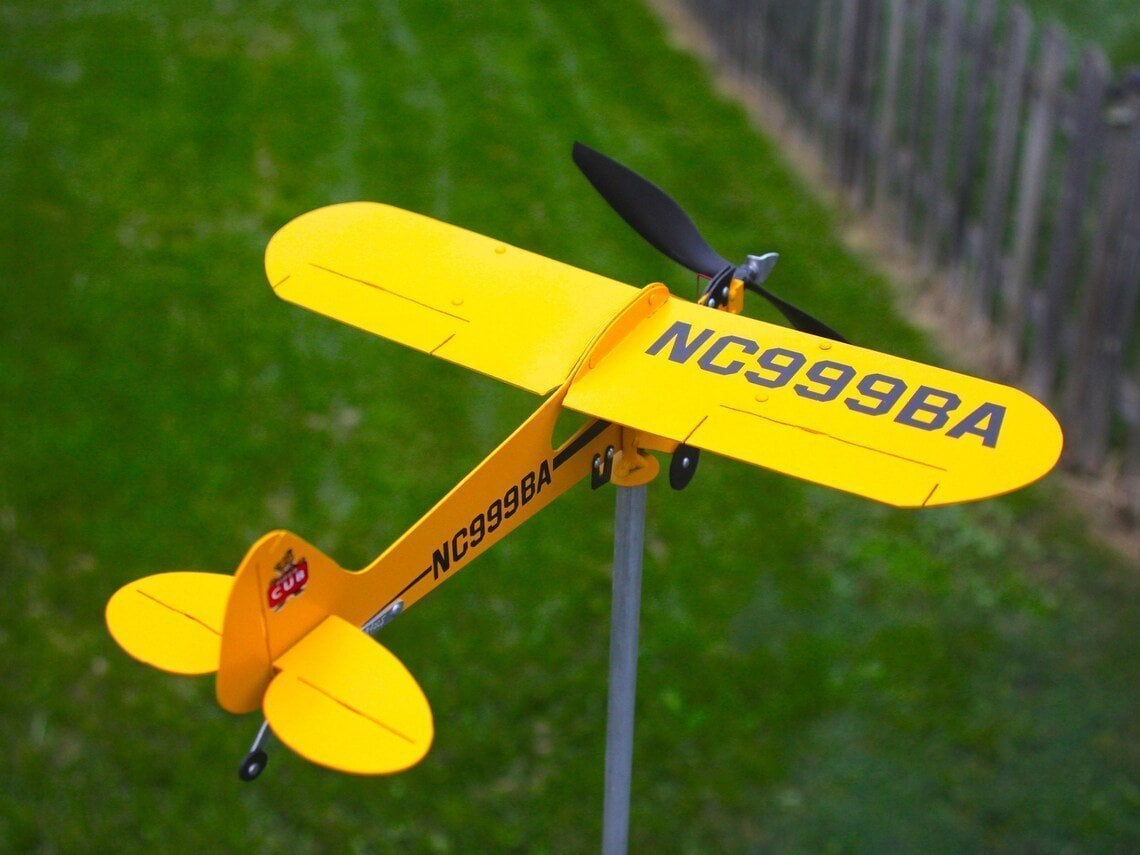 Piper J3 Cub Airplane Weathervane - Gifts for flight lovers