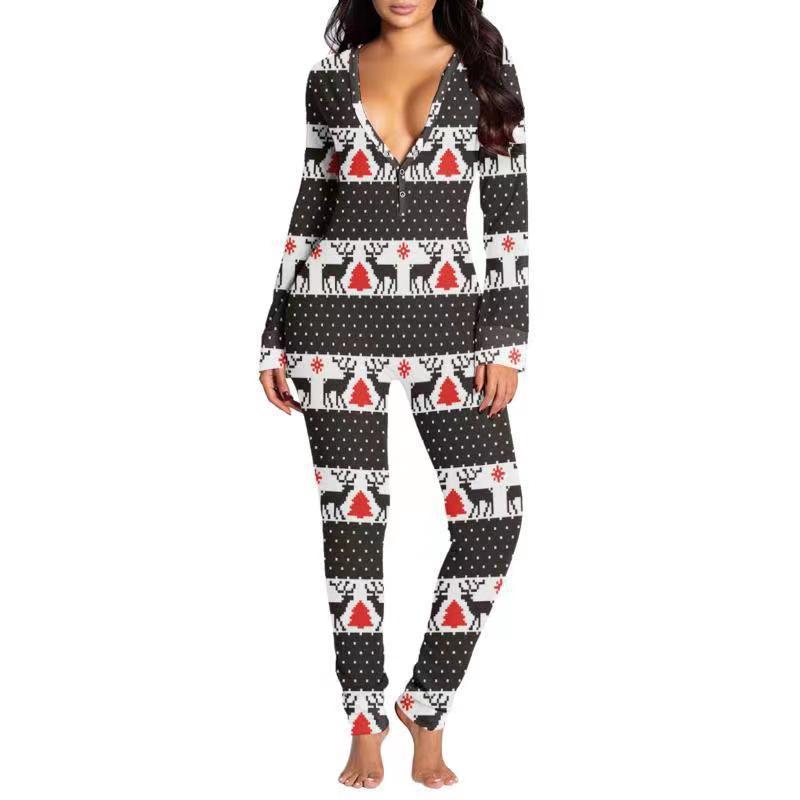 🎄Christmas Button Flap Sexy Jumpsuit For Women🎁