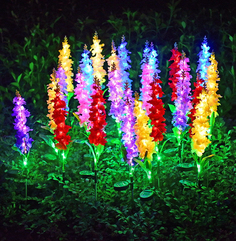 Outdoor Solar Violet Flower Lights