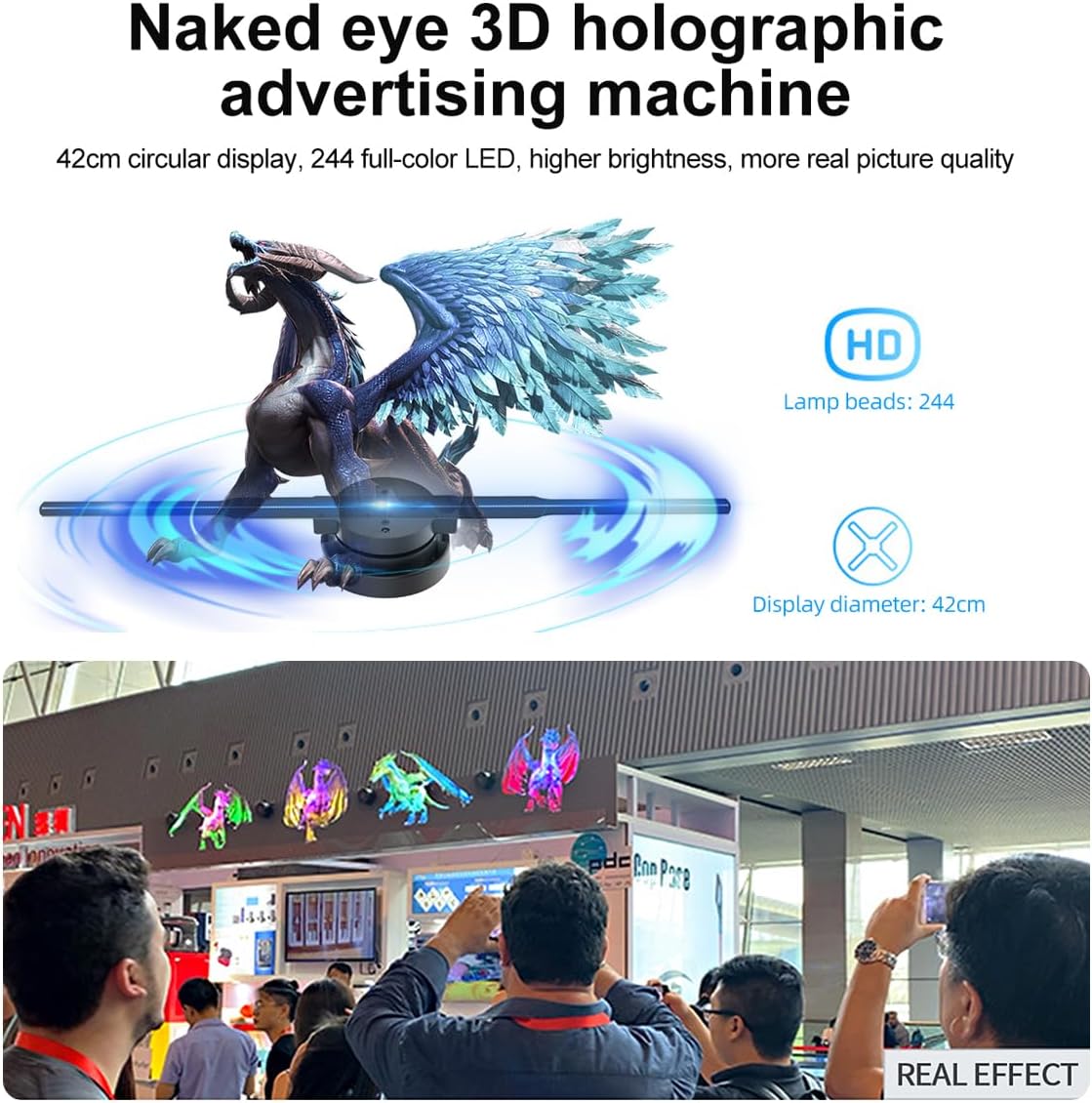 (🎅Xmas Sale) - 🎄3D Hologram LED Fan Projector