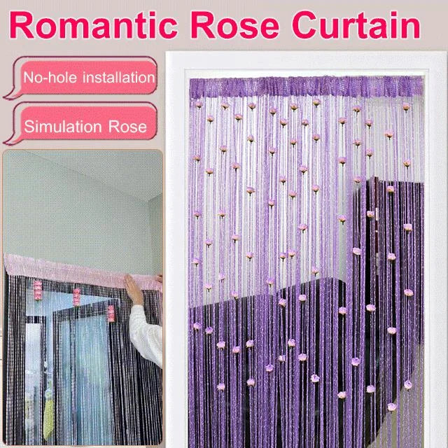 Velcro Versatile Decorative Rose Curtains