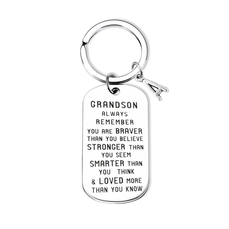 💓 To My Grandson Granddaughter Gift Lettering Keychain