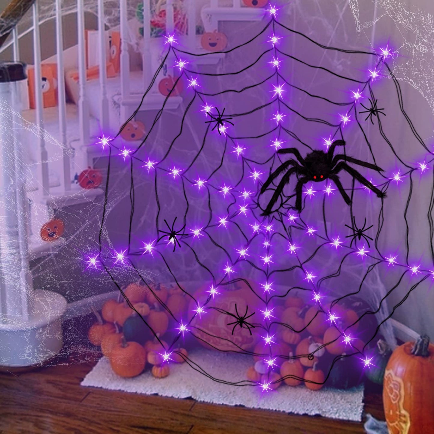 Halloween Spider Web Decorative String Lights