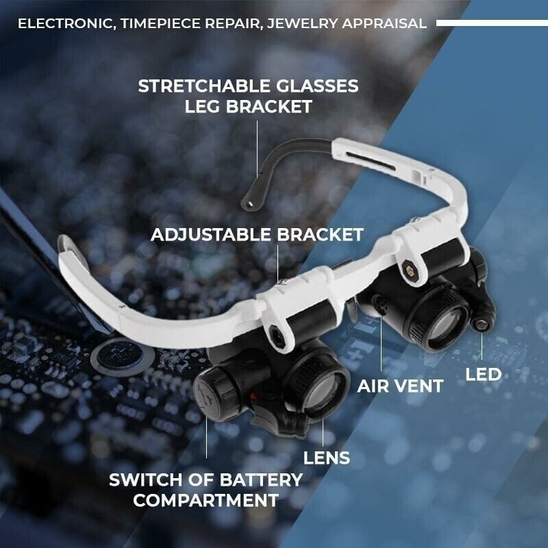 LED Glasses Magnifier 8x 15x 23x