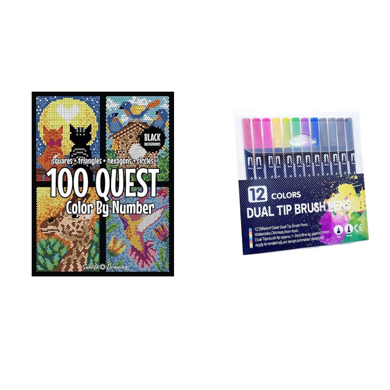 🔥100 QUEST Color by Numbers Book