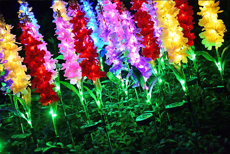 Outdoor Solar Violet Flower Lights