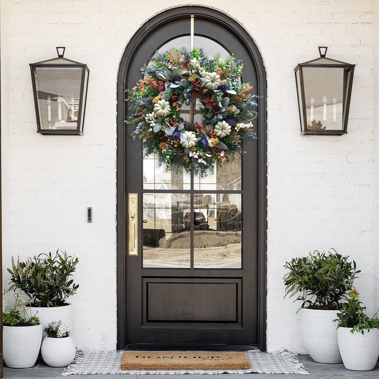 Autumn sale🔥White Pumpkins Ranunculus Wreath (50% discount)