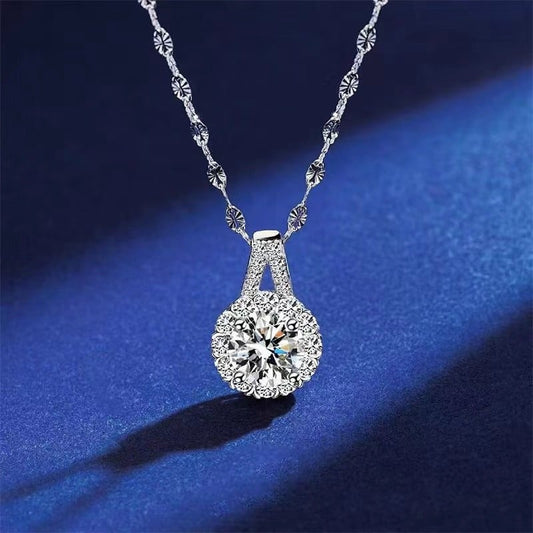 🔥🔥S925 Sterling Silver zircon Sunflower Pendant Necklace