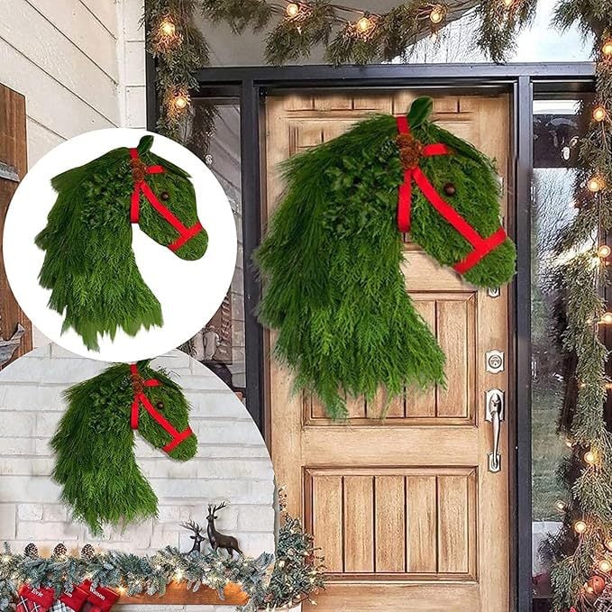 Winter Wreath Farmhouses Horse Head Christmas Wreath