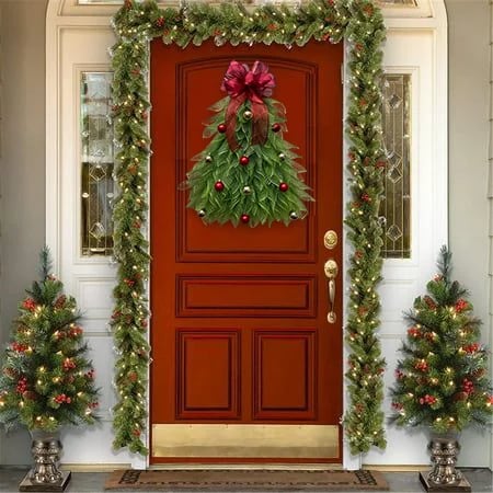 🔥Hot Sale 40% OFF-🎄Handmade Christmas Tree Wreath for Front Door