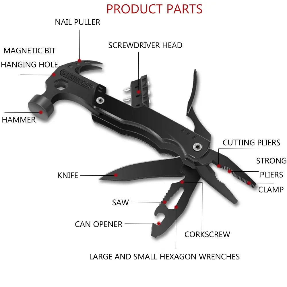 🔥Camping Emergency Tools 🔥Portable Multi-Function Stainless Steel Folding Pliers