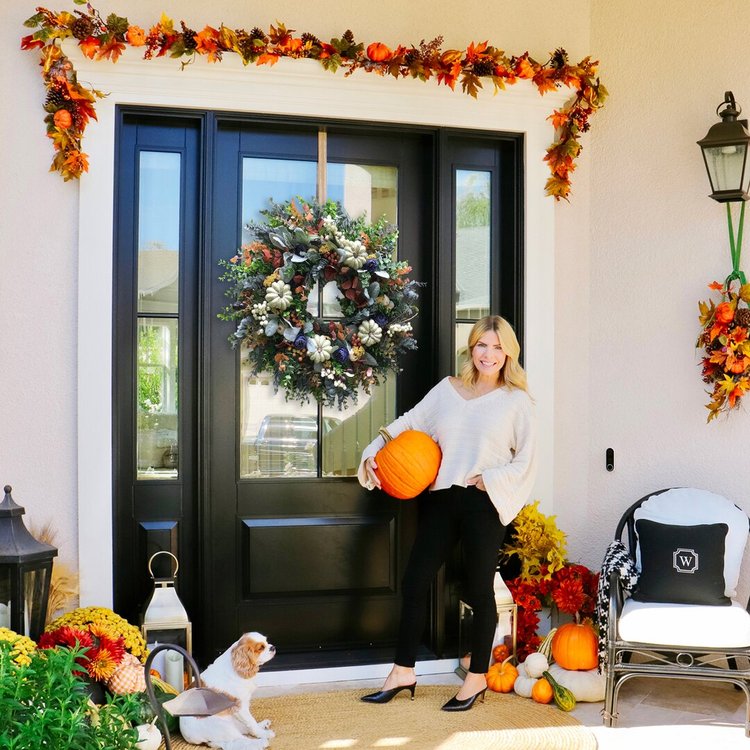 Autumn sale🔥White Pumpkins Ranunculus Wreath (50% discount)