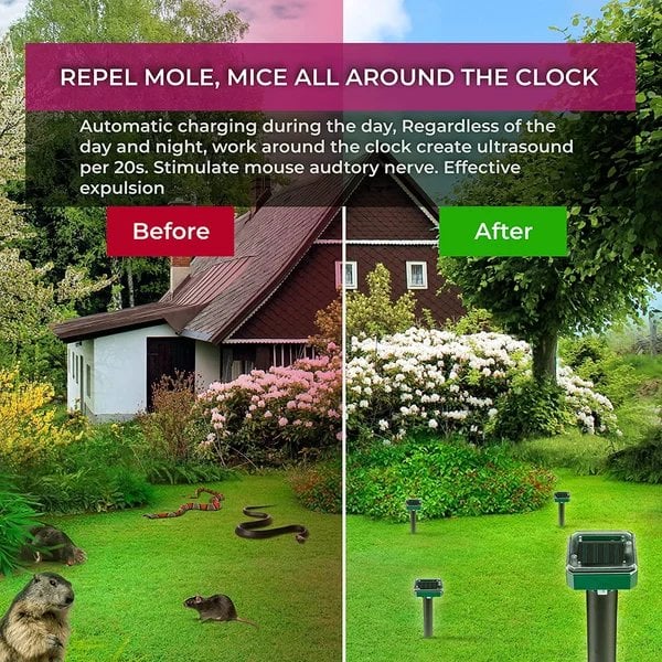 🔥49% OFF🔥Solar Powered Mole Repellent (Same for snakes/pests/rodents)