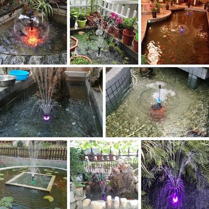 Garden Fountain Pump with 6 LED Lights