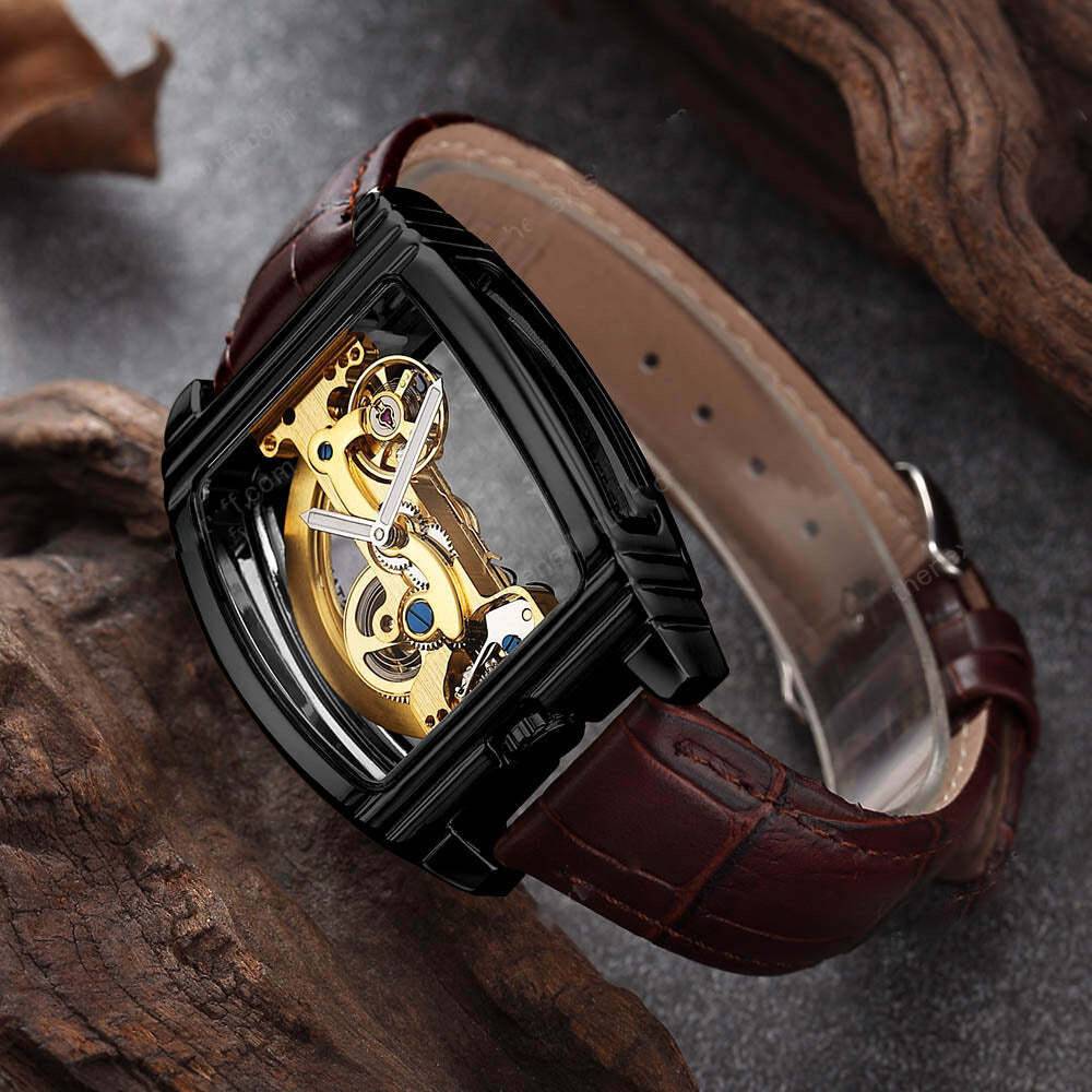 Transparent Automatic Mechanical Steampunk Skull Luxury Gear Watch