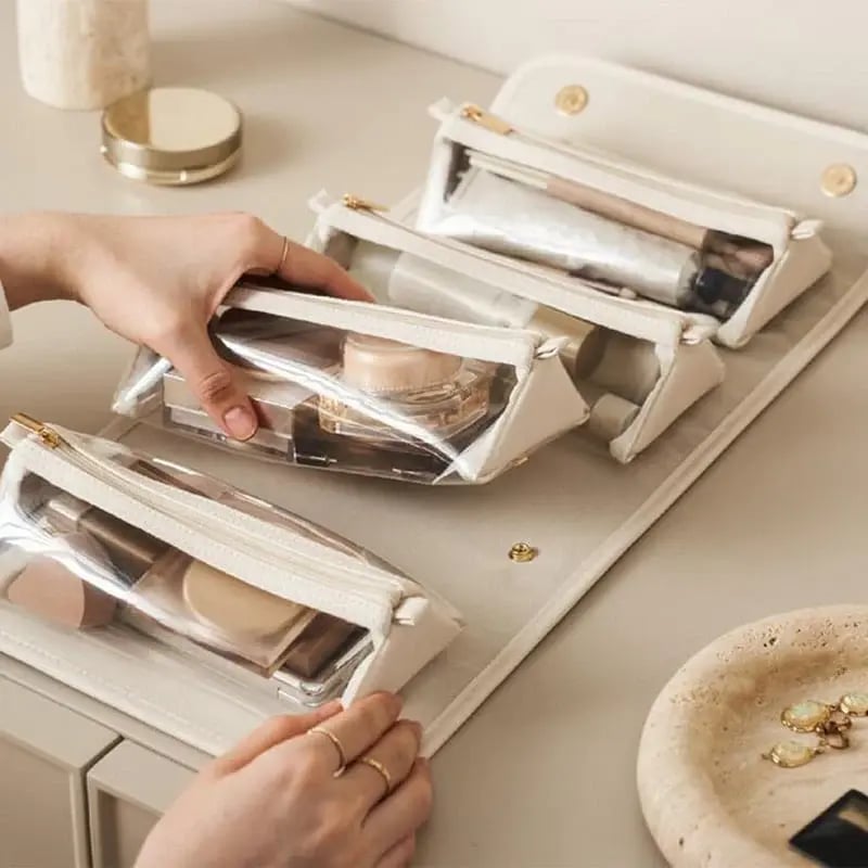 TO DAY 49% OFF Leather Waterproof Cosmetic Bag