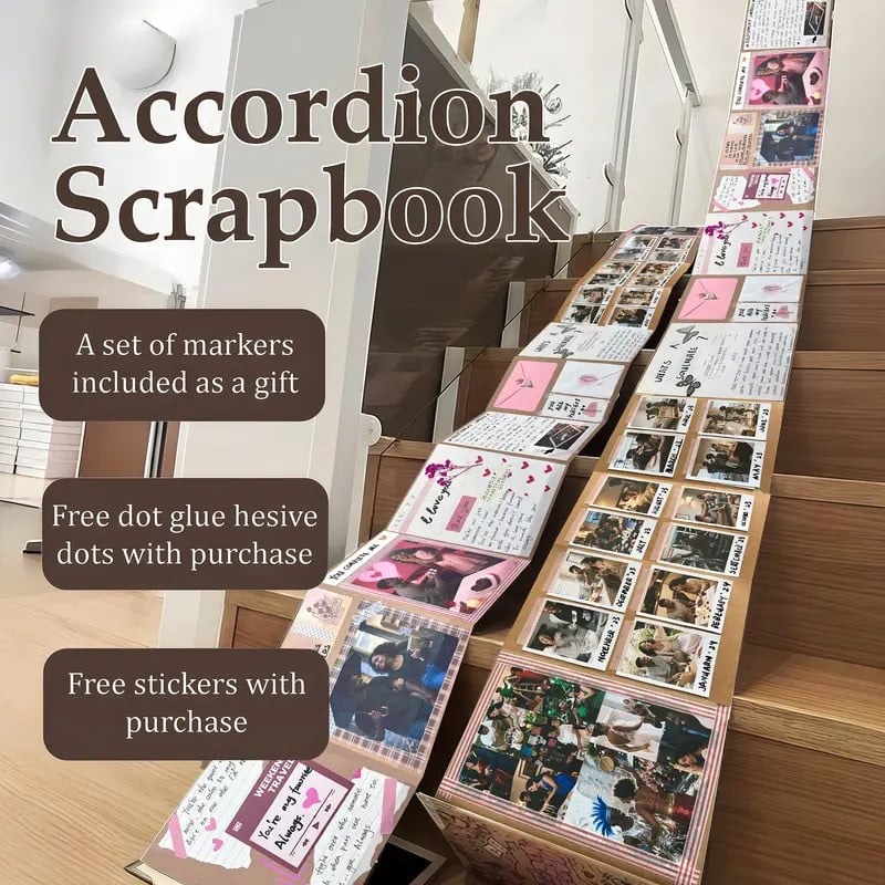 ✨The Memory Keeper: 99+ Inch Accordion Scrapbook Album📚