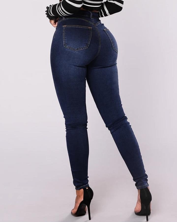 💓Double Breasted High Waist Skinny Jeans ✈BUY 2 FREE SHIPPING