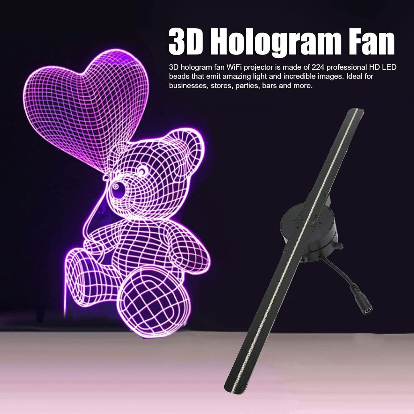 (🎅Xmas Sale) - 🎄3D Hologram LED Fan Projector