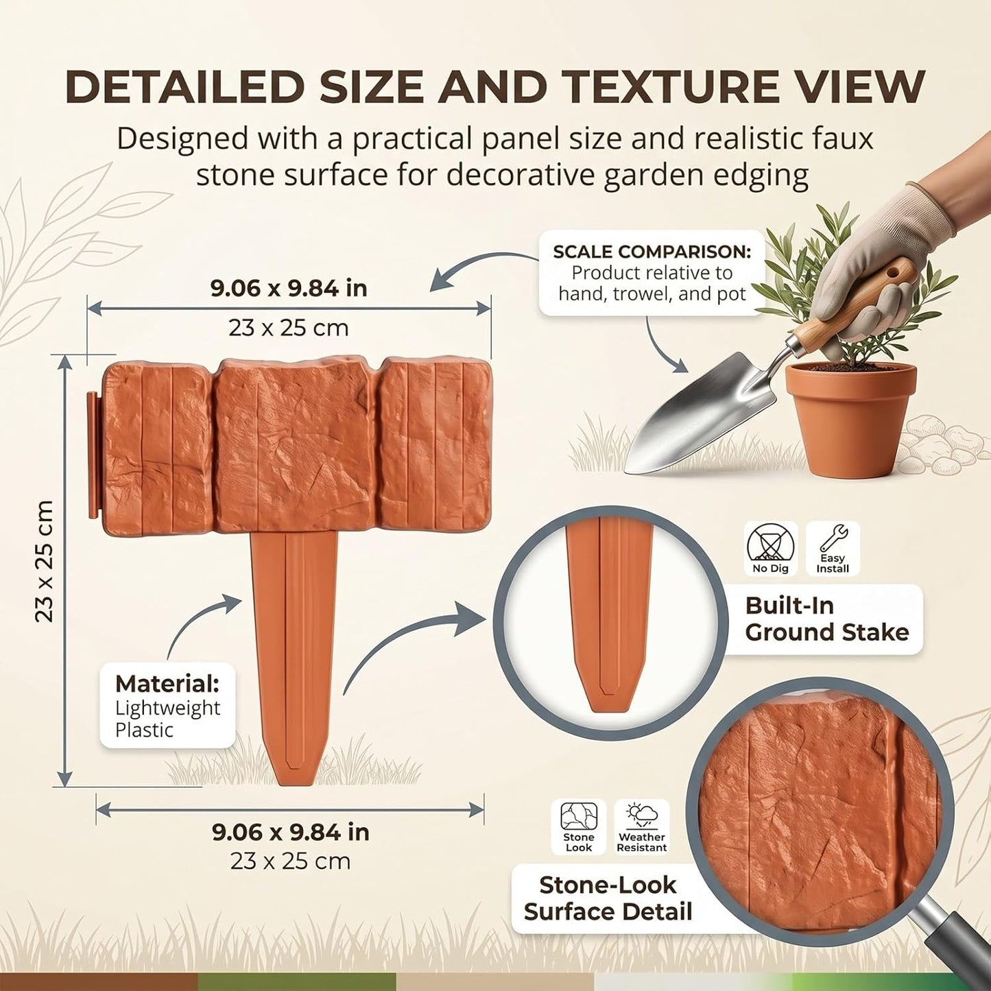 🏡 New Arrival: 40% OFF 🪴 Faux Stone Garden Fencing