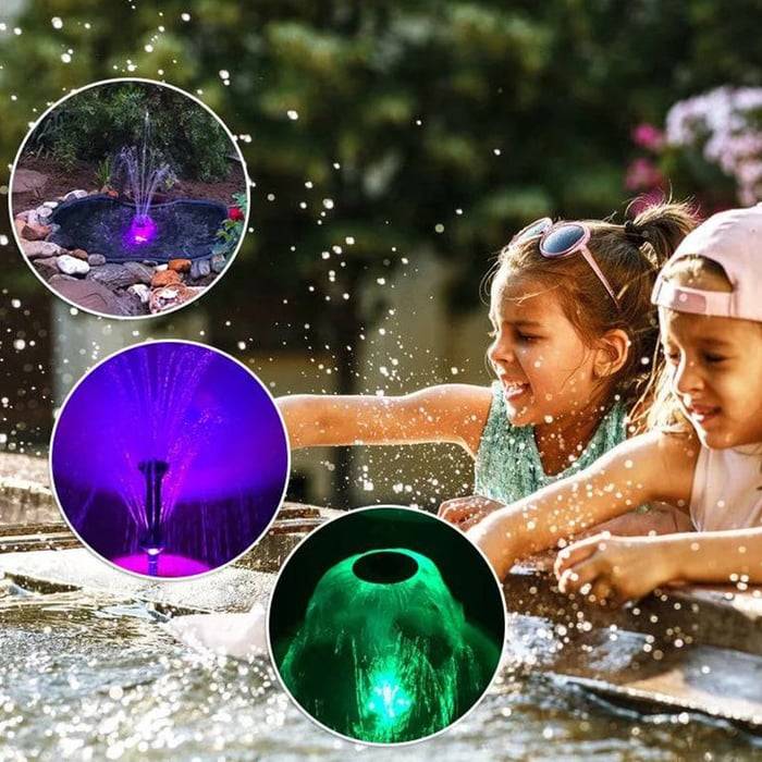 Garden Fountain Pump with 6 LED Lights