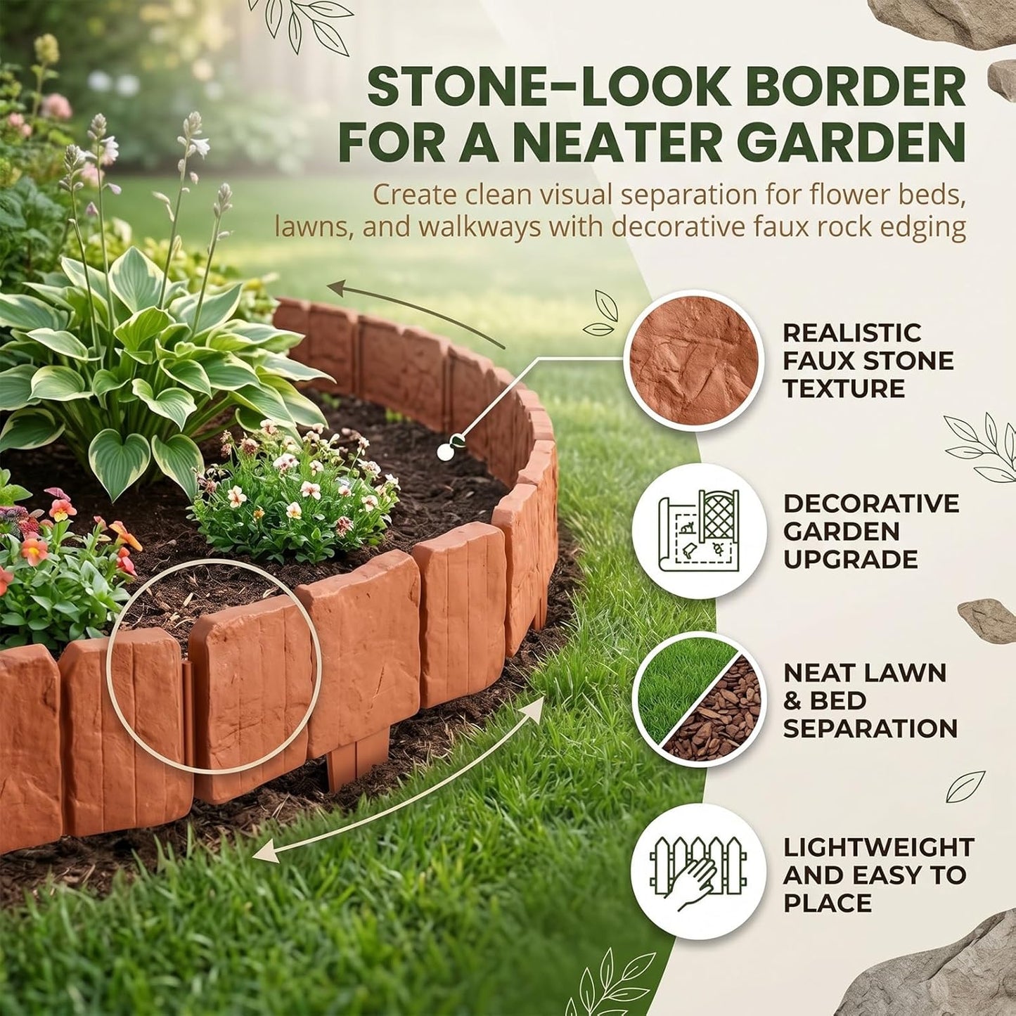 🏡 New Arrival: 40% OFF 🪴 Faux Stone Garden Fencing