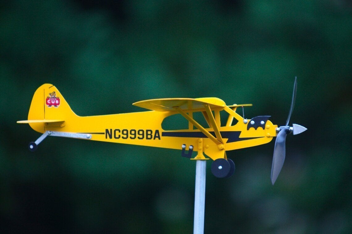 Piper J3 Cub Airplane Weathervane - Gifts for flight lovers