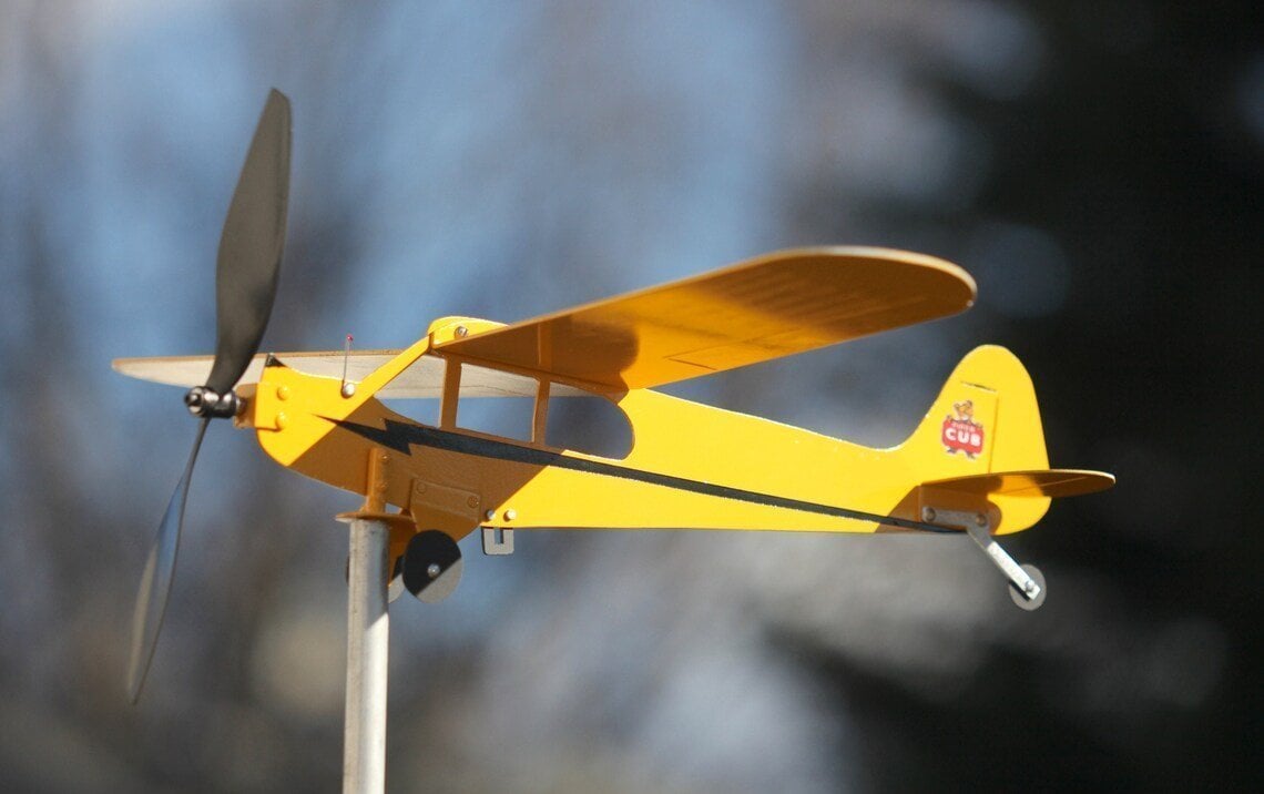 Piper J3 Cub Airplane Weathervane - Gifts for flight lovers