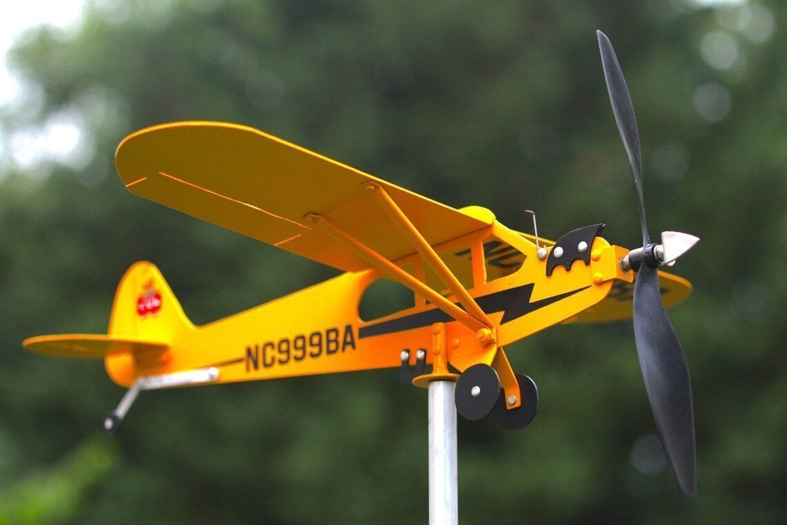 Piper J3 Cub Airplane Weathervane - Gifts for flight lovers