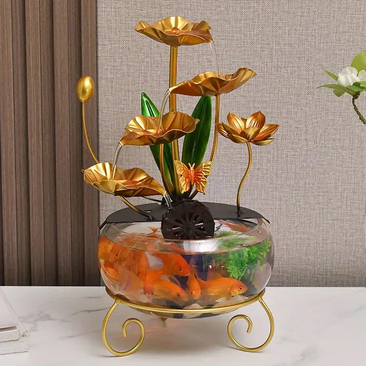 🔥Creative luxury ornament in the shape of an aquarium with lotus
