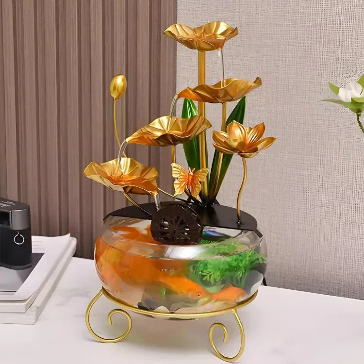 🔥Creative luxury ornament in the shape of an aquarium with lotus