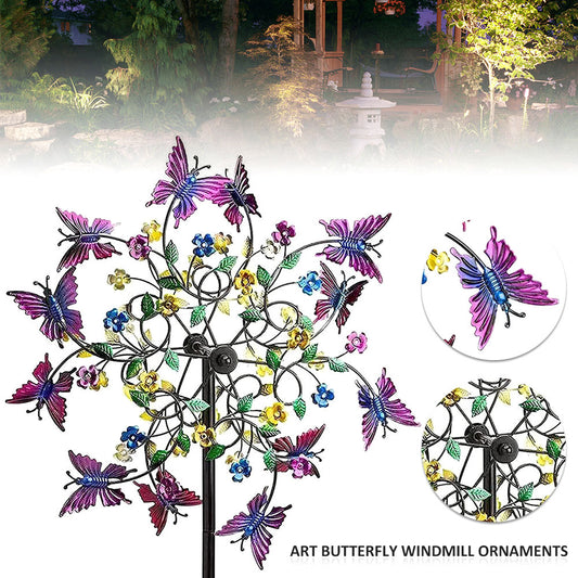 Colorful Butterfly Garden Rotating Windmill Outdoor Decoration