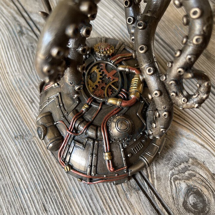 Steampunk Seabed Hiker Octopus Statue Decor