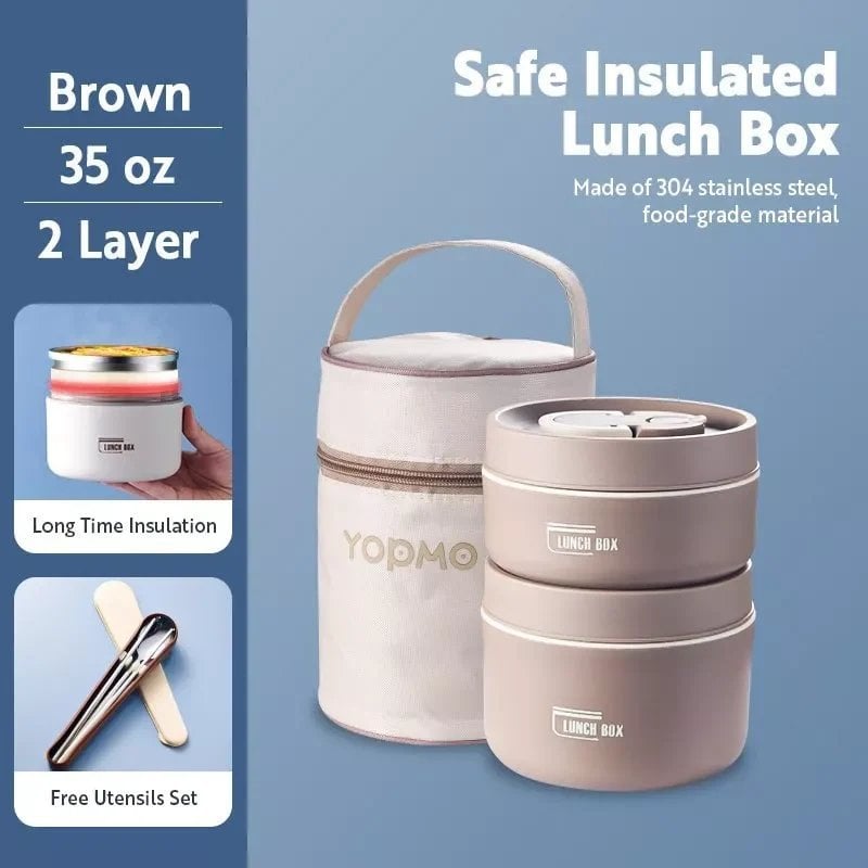 (Last Day Promotion 49% OFF) Portable Insulated Lunch Container Set - BUY 2 FREE SHIPPING