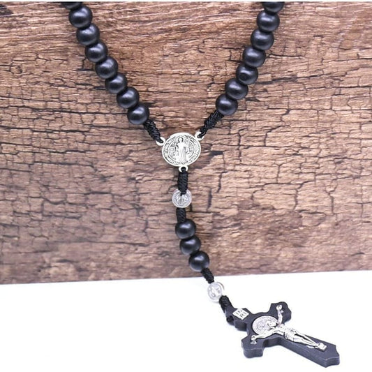 🙏50% OFF🙏 St Benedict Black Wood Rosary