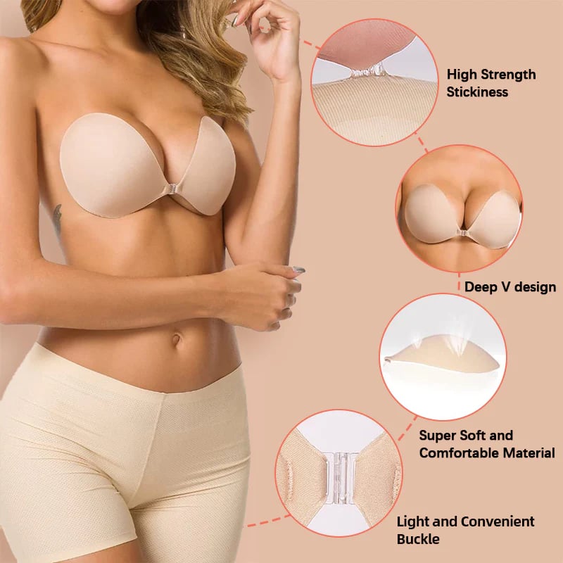 Adhesive Bra Backless Strapless Reusable Sticky Invisible Push Up Bra For Women-BUY 1 GET 2