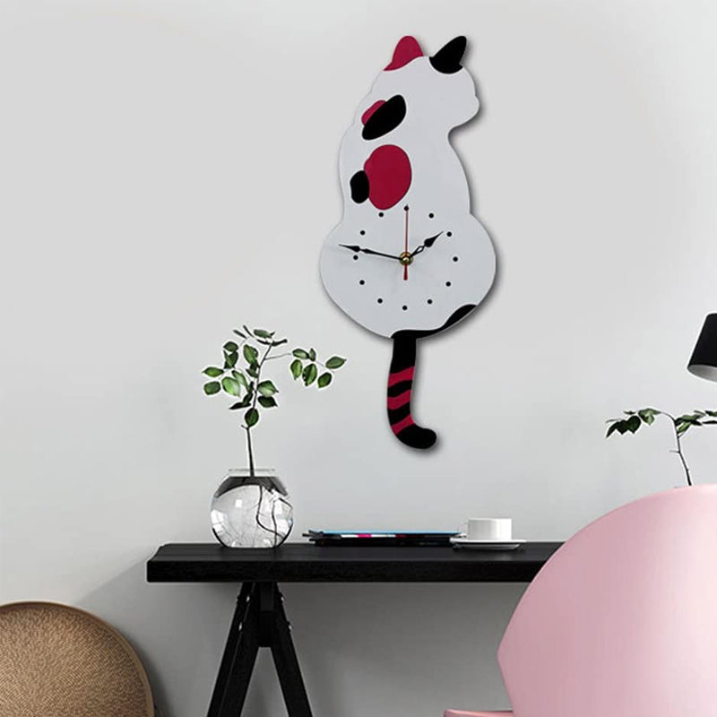 Nordic Cat Wagging Tail Wall Clock