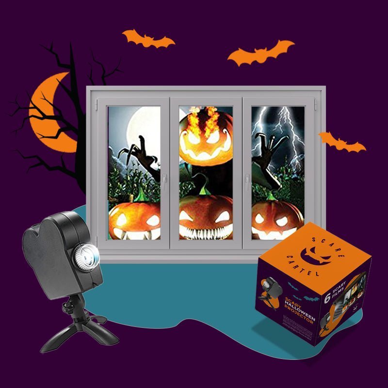 Scary Halloween Projector( Projector + 12 videos + Screen)