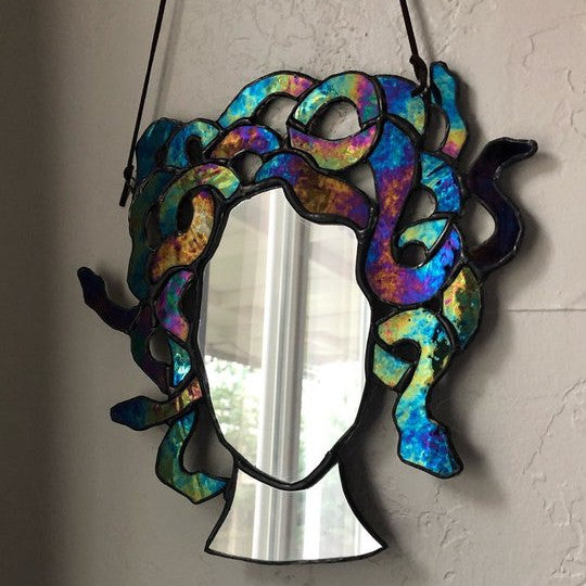 Medusa Stained Glass Suncatcher Mirror