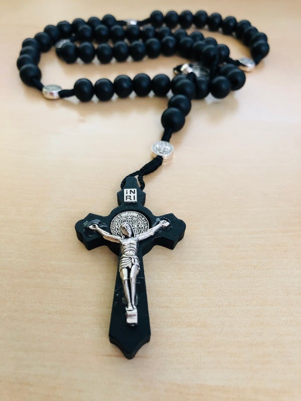 🙏50% OFF🙏 St Benedict Black Wood Rosary